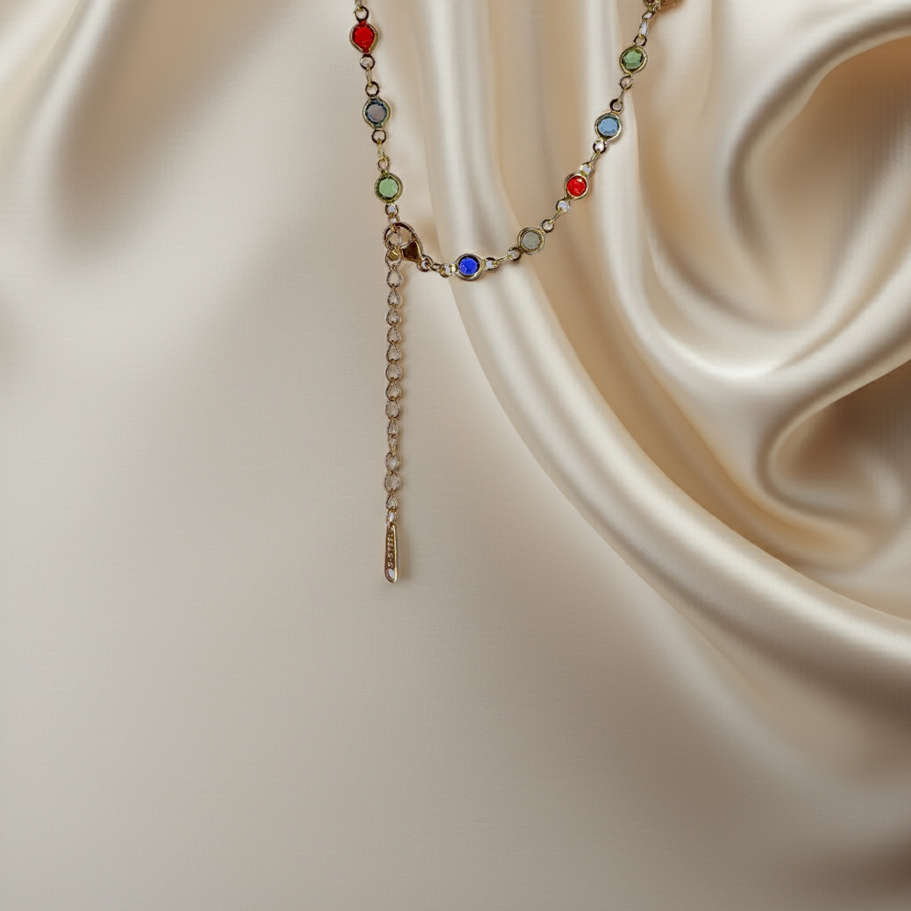Multicolor Stone Pendant Gold-Tone Finish |Olyvra