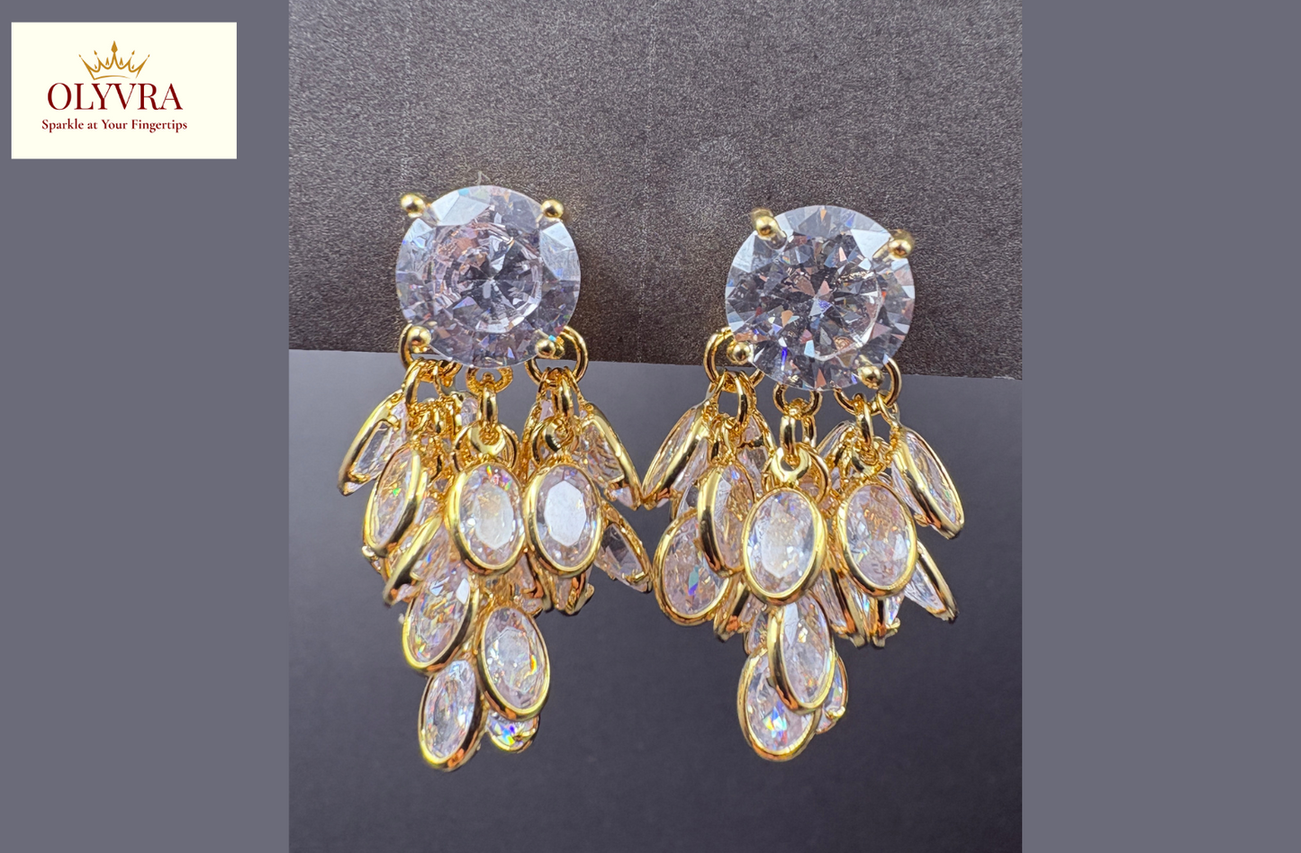 Elegant gold-plated drop earrings | Olyvra