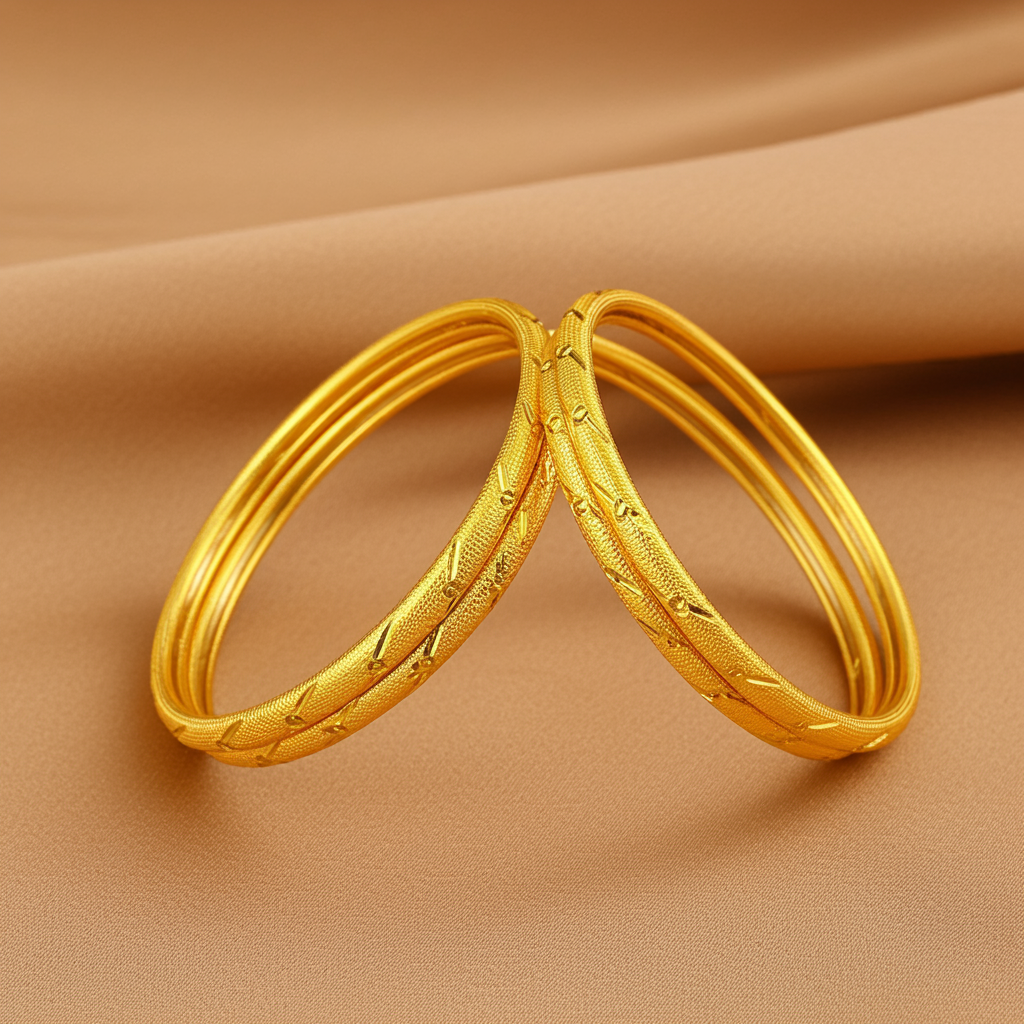 Gold Plated Bangle Set (Set of 4)