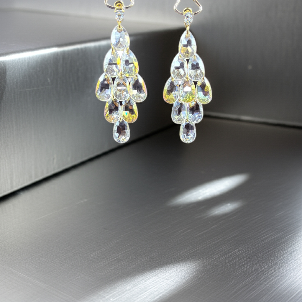 Cascading Teardrop Chandelier Earrings