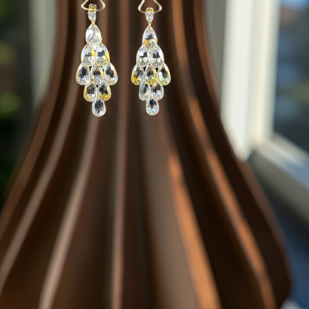 Cascading Teardrop Chandelier Earrings