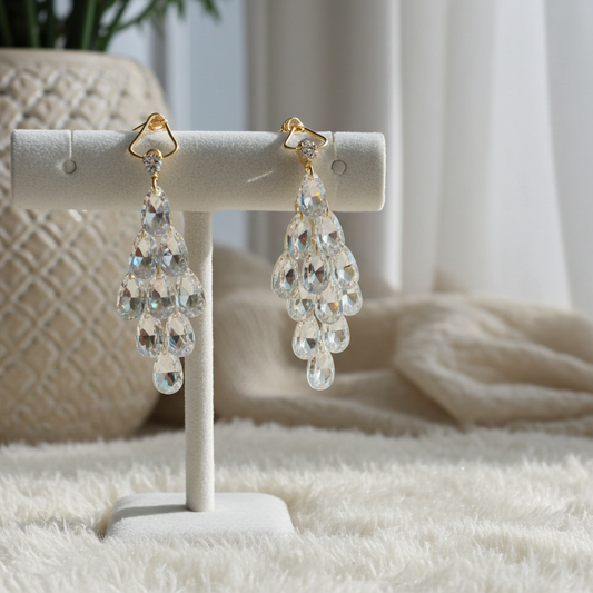 Cascading Teardrop Chandelier Earrings