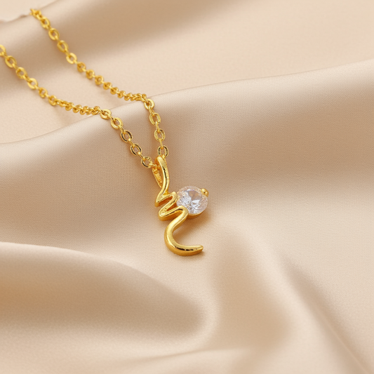 Dainty Gold Snake Necklace pendant |Olyvra