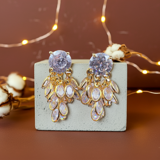 Elegant gold-plated drop earrings | Olyvra