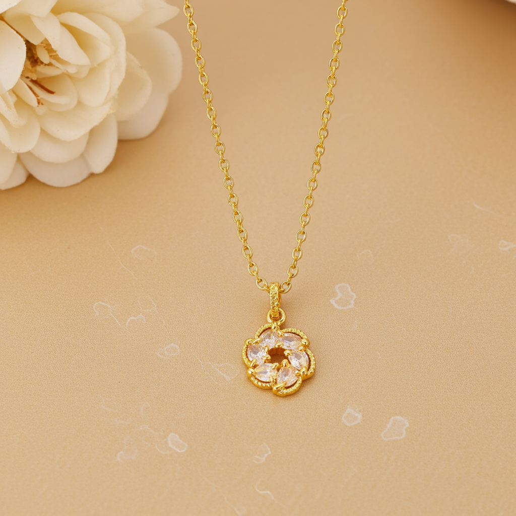 Gold-Plated Floral Knot Pendant