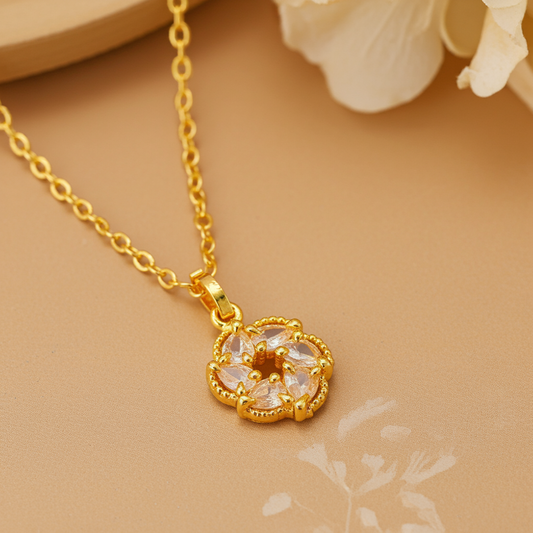 Gold-Plated Floral Knot Pendant
