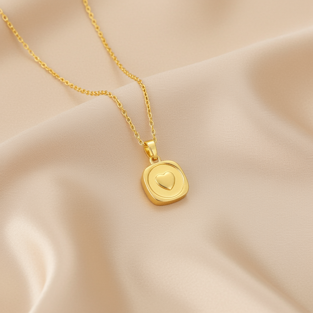 Gold-Plated Heart Charm Pendant