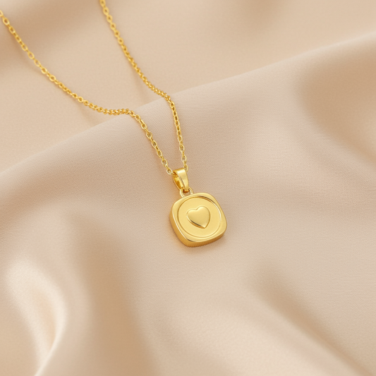 Gold-Plated Heart Charm Pendant