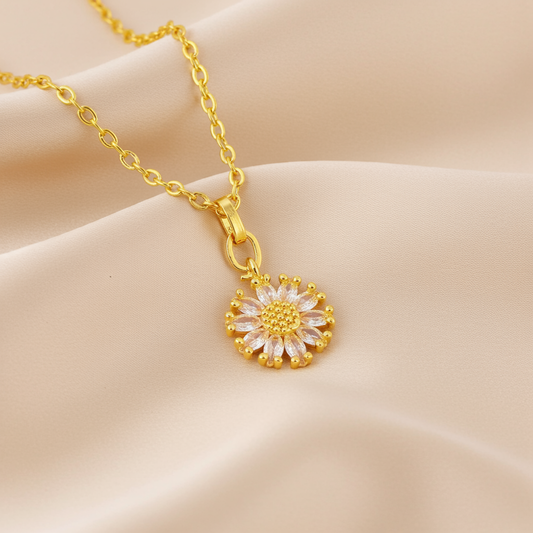 Golden Daisy Charm Pendant |Olyvra