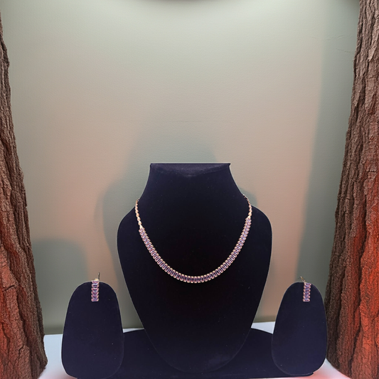Lavender  Stone Necklace Set | Olyvra