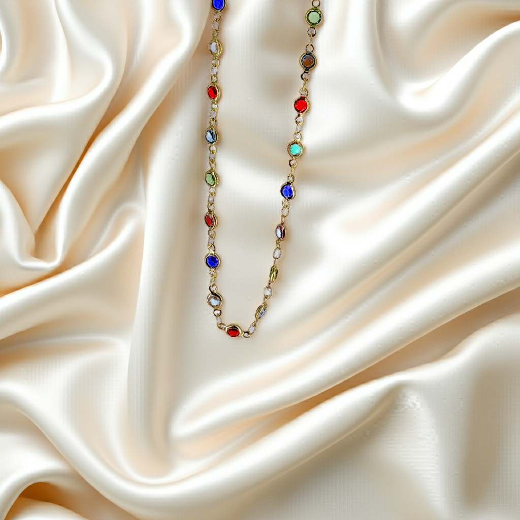 Multicolor Stone Pendant  Gold-Tone Finish |Olyvra