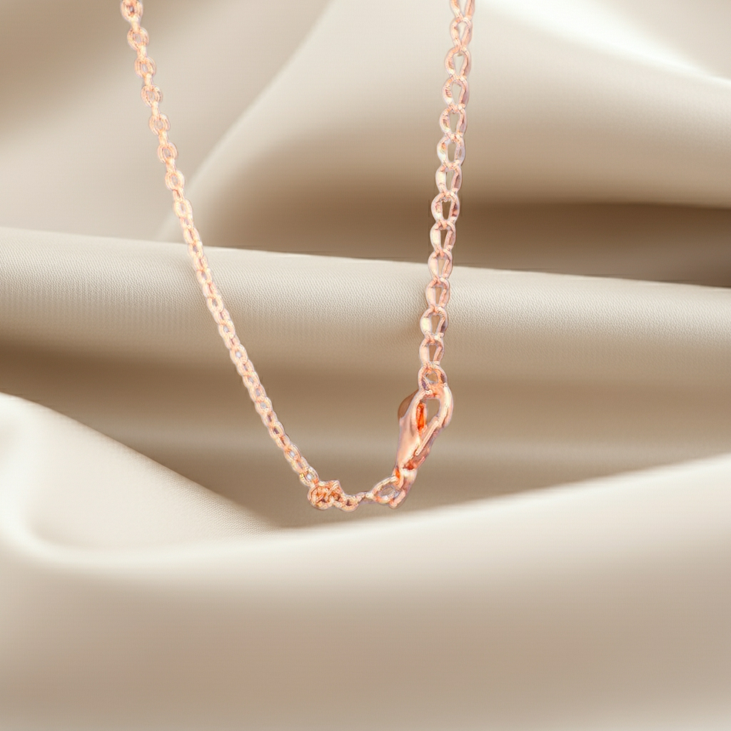 Rose Gold Round Pendant with Pink Accent