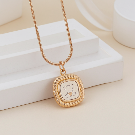 Rose-Gold-toned snake  pendant