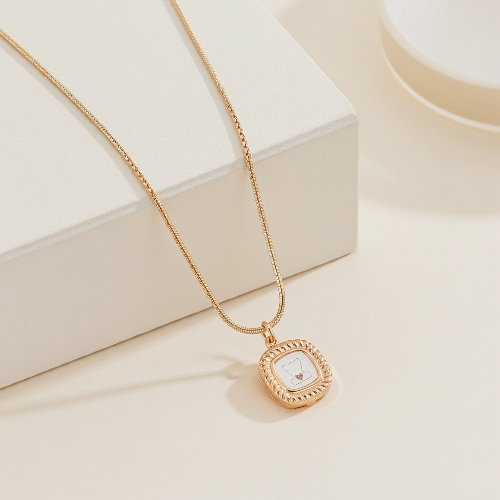 Rose-Gold-toned snake  pendant