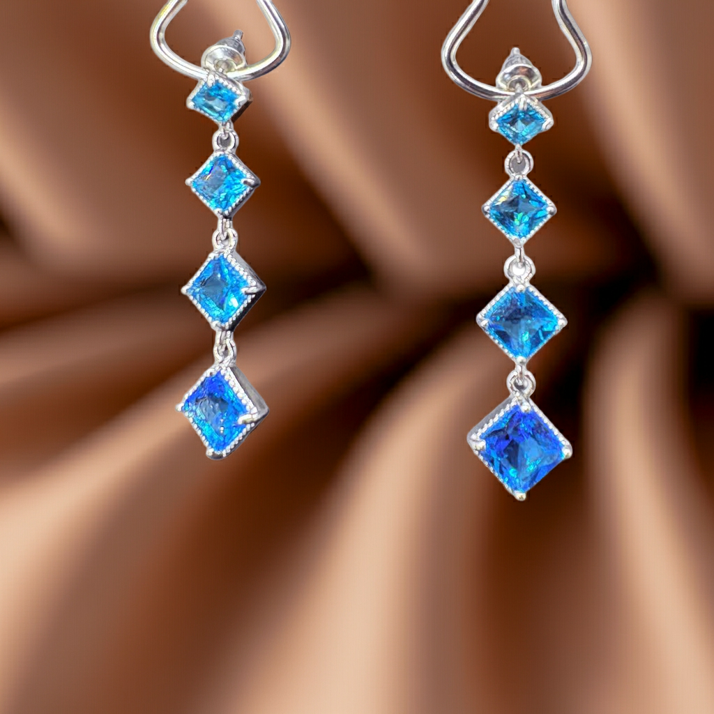 Sapphire Cascade Drop Earrings