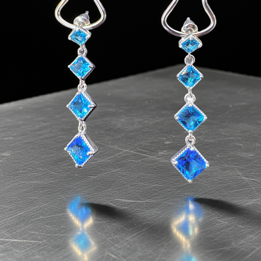Sapphire Cascade Drop Earrings