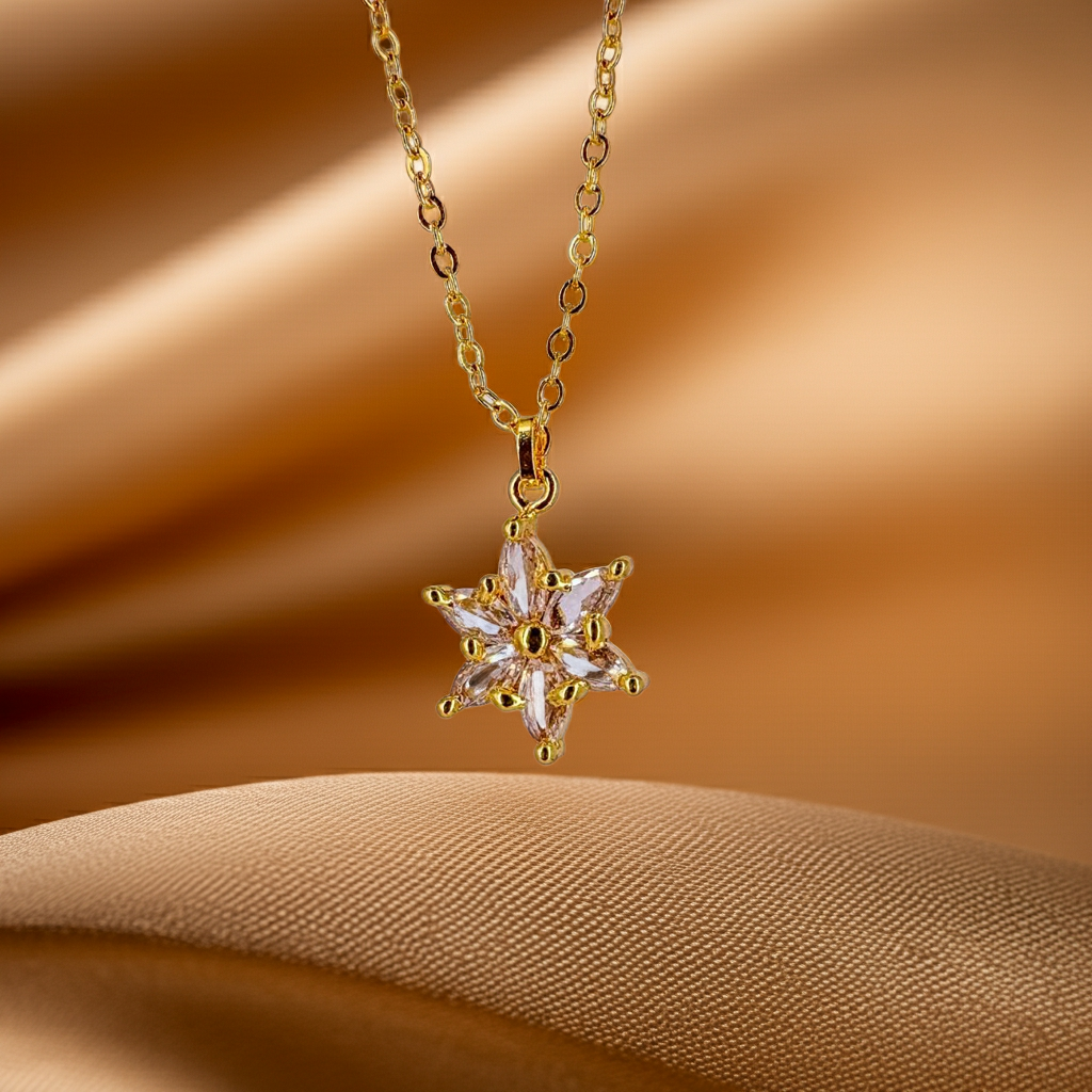 Star-Shaped Pendant – Elegant Gold Finish | Olyvra