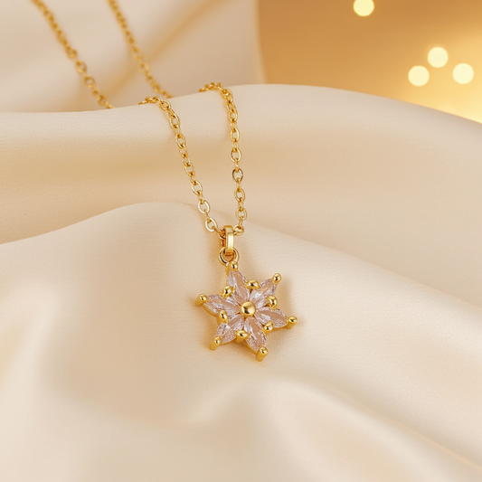 Star-Shaped Pendant – Elegant Gold Finish | Olyvra