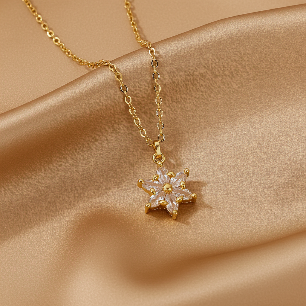 Star-Shaped Pendant – Elegant Gold Finish | Olyvra
