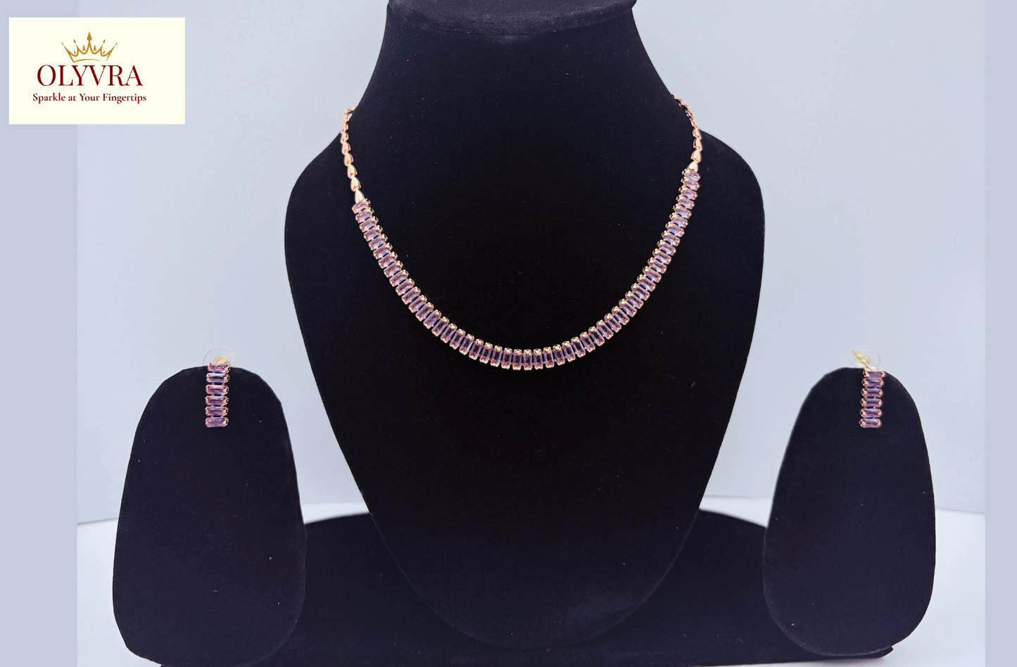 Lavender  Stone Necklace Set | Olyvra