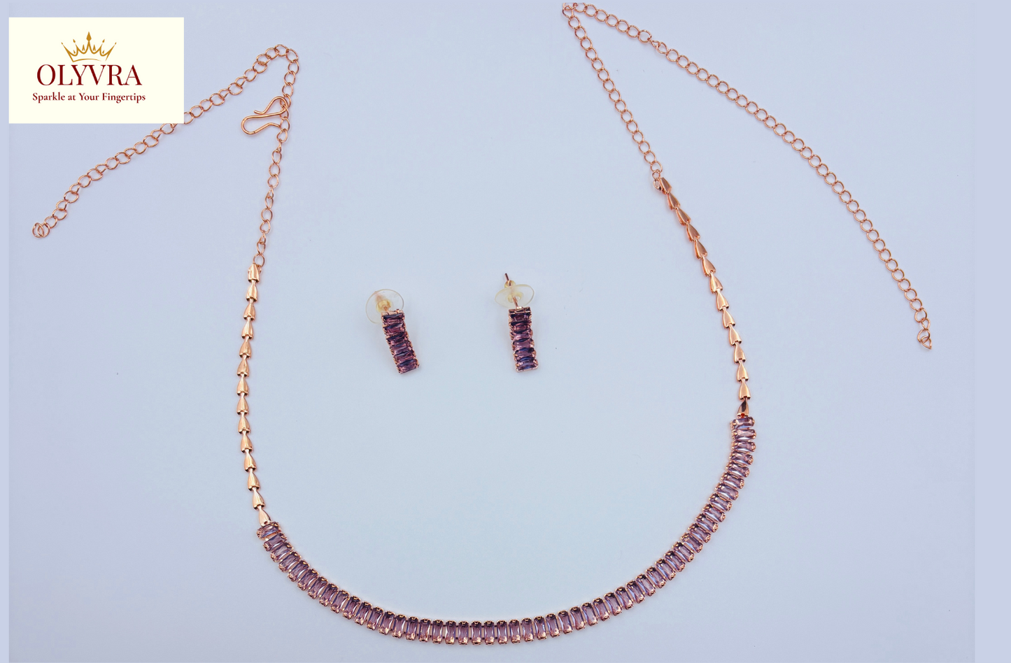 Lavender  Stone Necklace Set | Olyvra