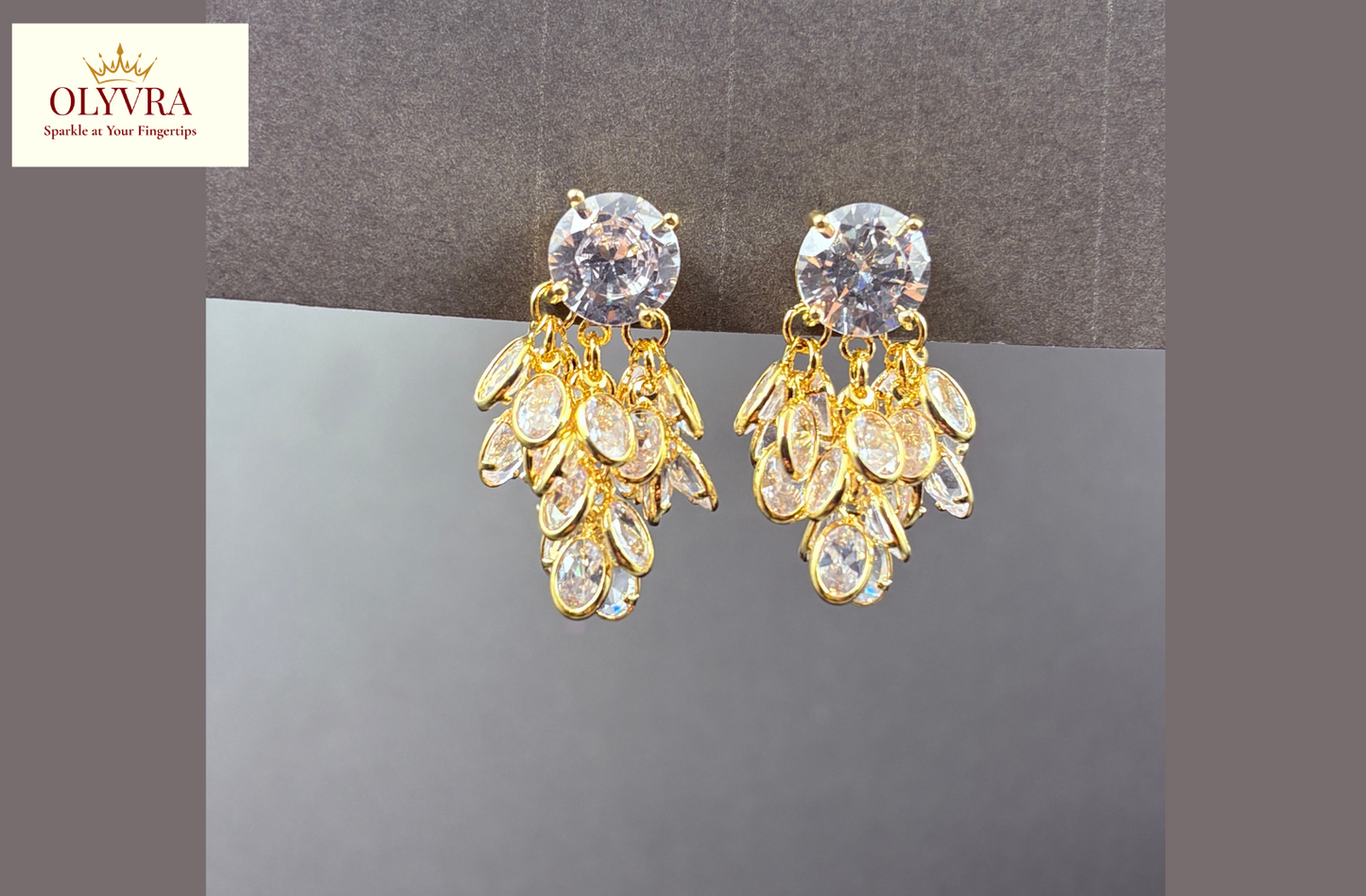 Elegant gold-plated drop earrings | Olyvra