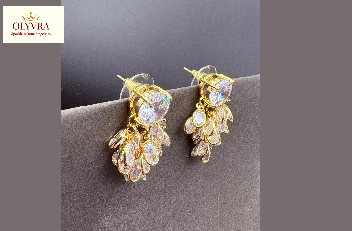 Elegant gold-plated drop earrings | Olyvra
