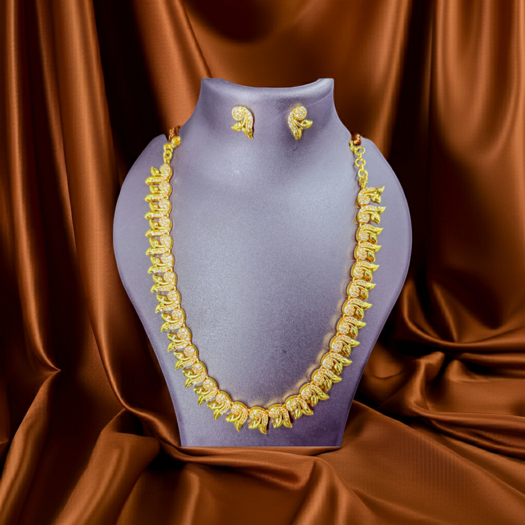 Leaflet Necklace and Earring Set
