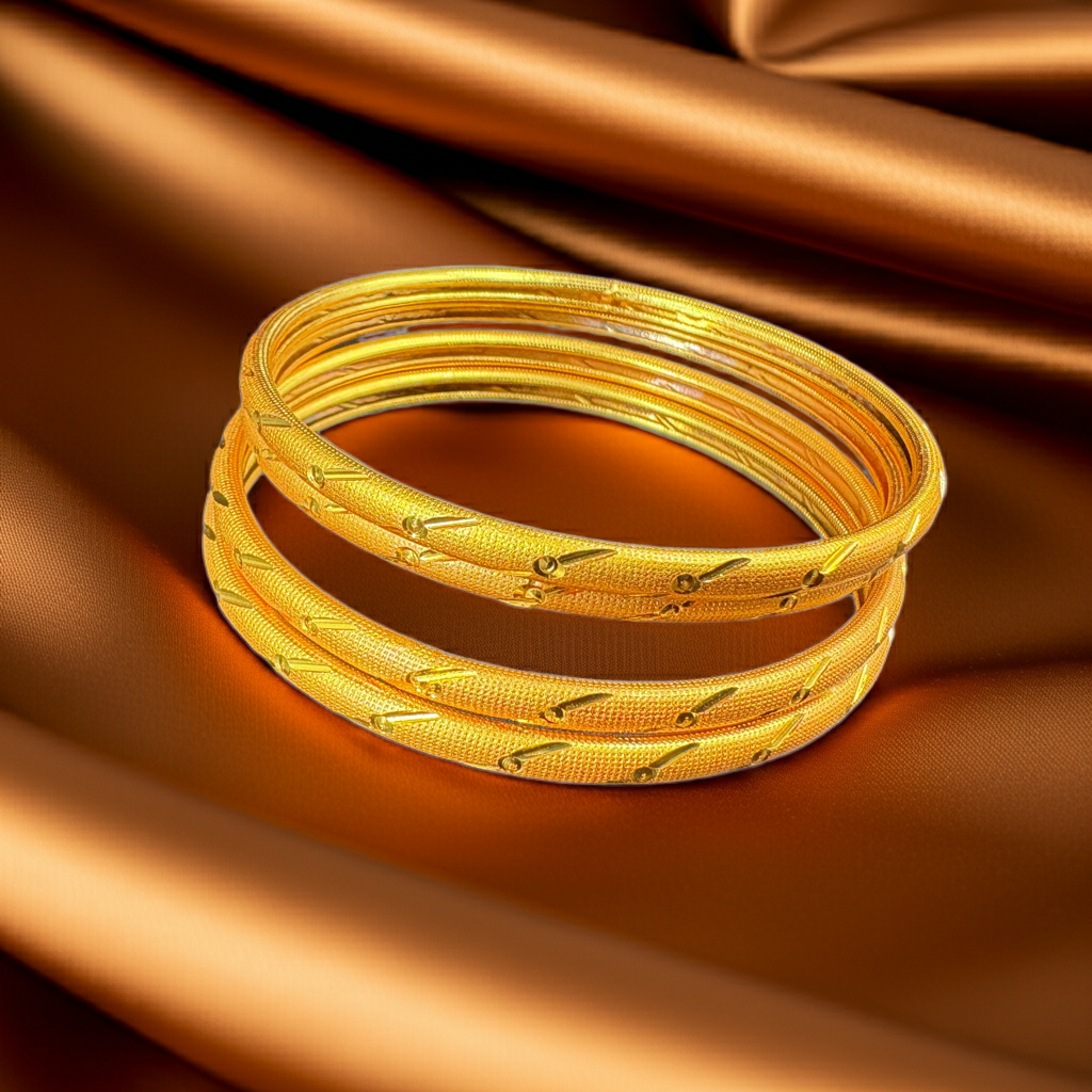 Gold Plated Bangle Set (Set of 4)