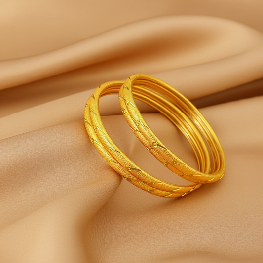 Gold Plated Bangle Set (Set of 4)