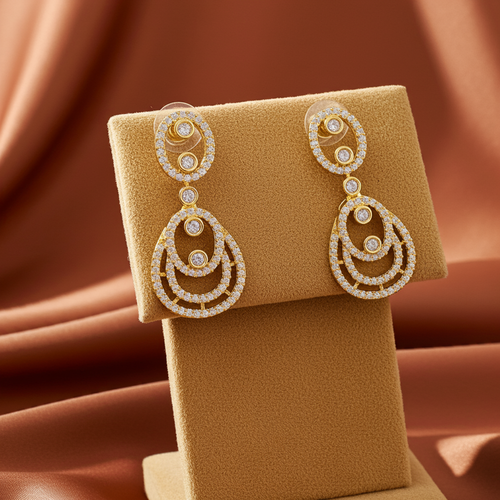 Gold Finish AD Stone Necklace Set  - OLYVRA