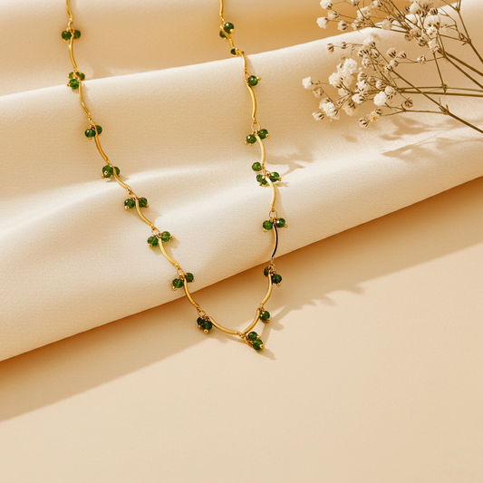 Elegant Gold & Peridot Delicate Link Necklace