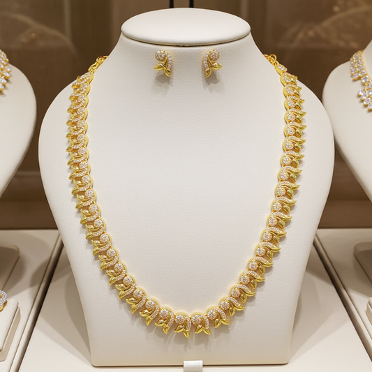 Leaflet Necklace and Earring Set